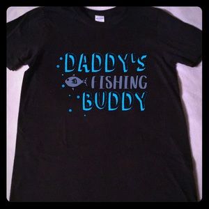 Handcrafted vinyl print daddy’s fishing buddy